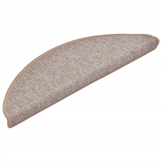 vidaXL Trappematter lys brun 15 stk 56x17x3 cm