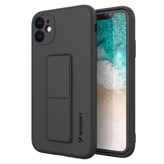 Wozinsky Kickstand Case Silicone Case with Stand iPhone 12 Pro Max Black Wozinsky Kickstand Case Silicone Case with Stand iPhone 12 Pro Max Black