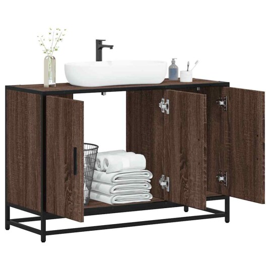 Servantskap brun eik 90x33x60 cm konstruert tre 8721102843327