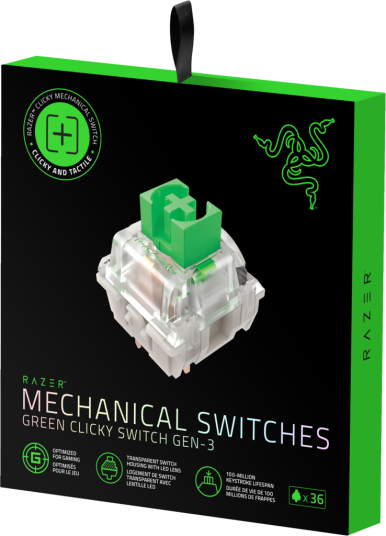 Razer - Tastatursvitsj - Clicky, Mechanical - Grønn (En Pakke 36)