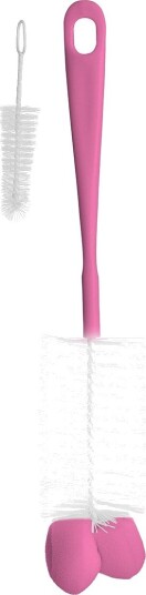 BabyOno Flaskebørste Med Svamp Rosa