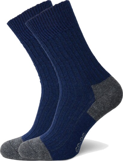 Alpacasocks&Co Merino Cashmere Ribbed Crew 1 Pack   Navy   36 39