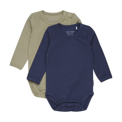Minymo Langermet body 2-pakning Dark Navy Minymo Langermet body 2-pakning Dark Navy