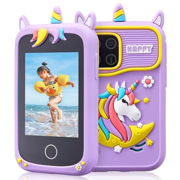 Happy Unicorn Z10 X Type Smartleketøy for barn med kamera 20 spill musikkspiller Lilla