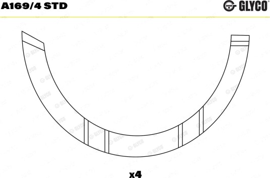Avstandsskive, veivaksel GLYCO A169/4 STD