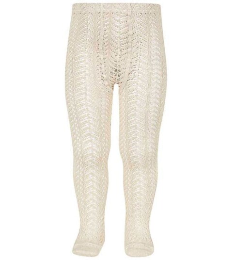 Condor Strømpebukser Lin m. Hullmønster Condor 6 12 md Strømpebukser Beige 62 80