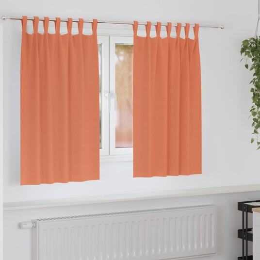 Gardiner med gardiner 2 pcs Terrakotta 140x140cm Polyester
