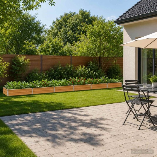 vidaXL Hevet Hagebed Naturlig 600 x 80 x 24 cm kaldvalset stål