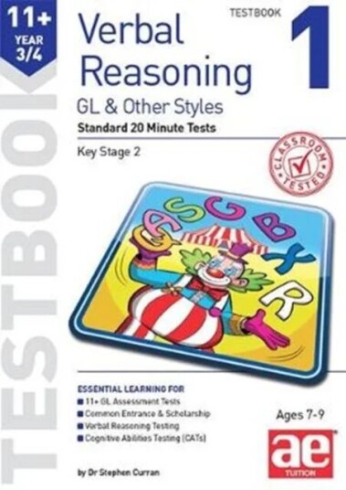 11+ Verbal Reasoning Year 3/4 Gl & Other Styles Testbook 1 Av Dr Stephen C Curran