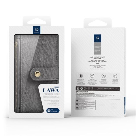 Dux Ducis Samsung Galaxy S25+  Lawa lommebokveske i lær med magnetisk deksel   grå