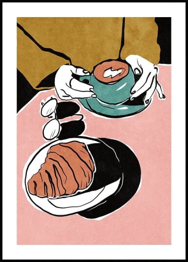 Croissant et café au lait Poster Plakat / 40x50cm Croissant et café au lait Poster Plakat / 40x50cm