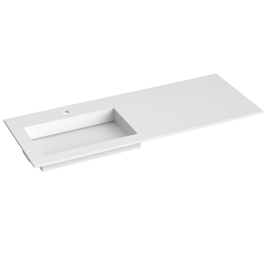Korsbakken Corian Sidestilt Med Flat Bunn Hvit Matt 120cm Dobbel Venstre