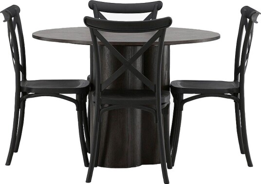 Venture Home Spisegruppe Olivia med 4 stk stoler Crosett Brun Venture Home Spisegruppe Olivia med 4 stk stoler Crosett Brun