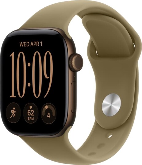 Apple Watch Series 12 42mm GPS (mørk bronse aluminium/oliven Sport Band) M/L
