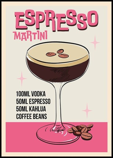 Espresso Martini Poster Plakat / 70x100cm