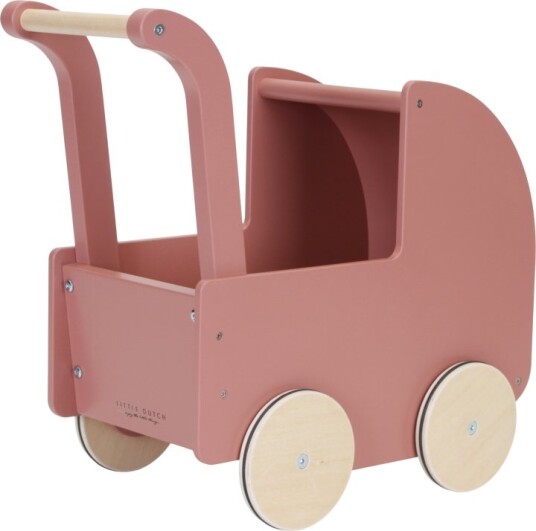 Little Dutch dukkevogn i tre rosa