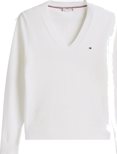 Tommy Hilfiger Co Jersey Stitch Boat Neck Sweater Hvit L