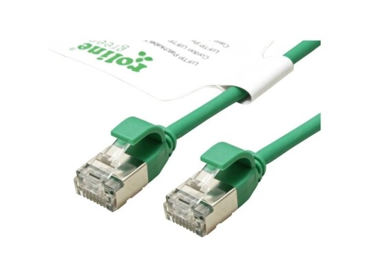 Roline Green 21443334 Rj45 Netværkskabel Patchkabel Cat 6A U/Ftp 1.50 M Grøn Ikke Skærmet Halogenfri Flammehæmmende 1 Stk