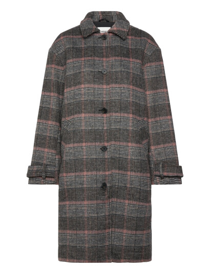 Monki Knee-Length Single-Breasted Coat Multi/patterned M
