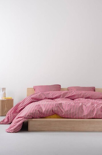 Sima sengesett dobbeltseng økologisk Rosa/grønn