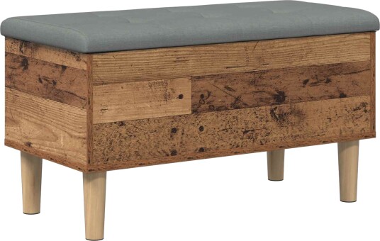 vidaXL Oppbevaringsbenk med pute Eiketre 82 x 42 x 46 cm vidaXL Oppbevaringsbenk med pute Eiketre 82 x 42 x 46 cm