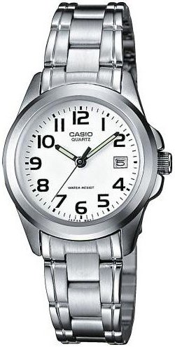 Casio Dameklokke LTP 1259PD 7BEG Collection Hvit/Stål Ø28 mm