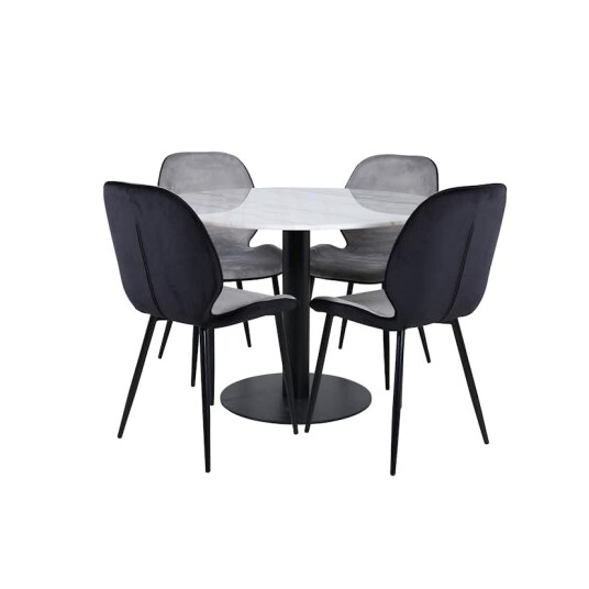 Venture Home Spisegruppe Venture Home Estelle Ø106 cm med 4 Emma Stoler GR22259
