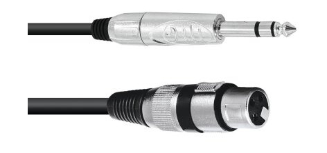 Omnitronic 30225182 Xlr 3 Pin Hunkjønn 6.35Mm Hankjønn 2 M Sort
