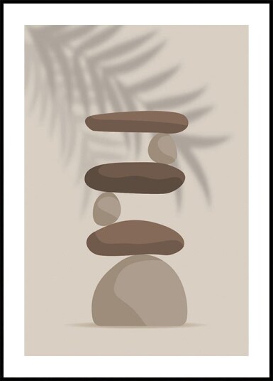 Harmony 2 Zen Balancing Stones and Shadow Plakat Plakat / 30x40cm