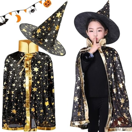 Halloween Trollmannskostyme med Kappe og Hatt til Barn