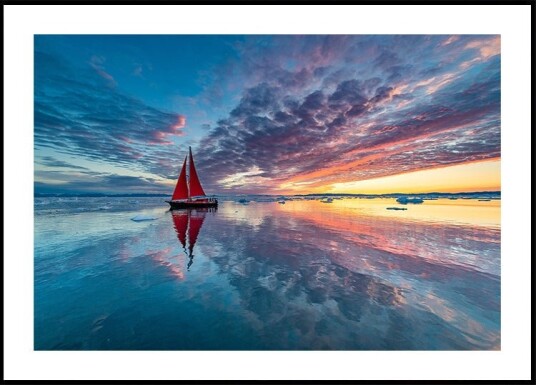 Greenland fire sky Poster Plakat / 50x70cm