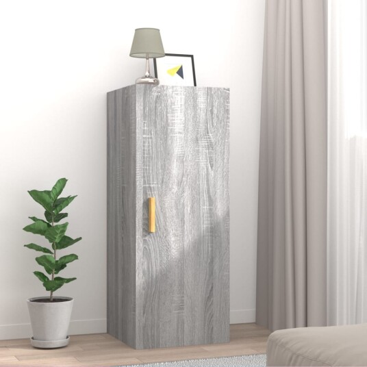 vidaXL Veggskap gr? sonoma 34,5x34x90 cm konstruert tre