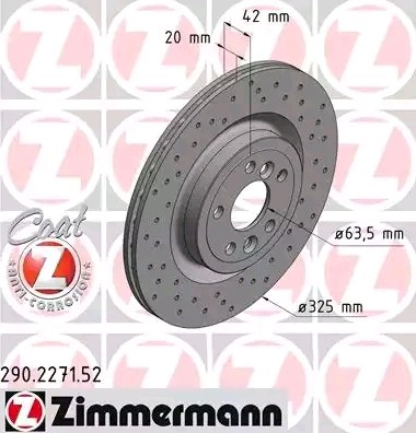 Bremseskive ZIMMERMANN 290.2271.52