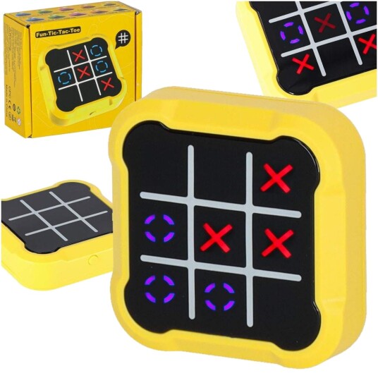 Tic Tac Toe elektronisk puslespill – bærbar gul konsoll