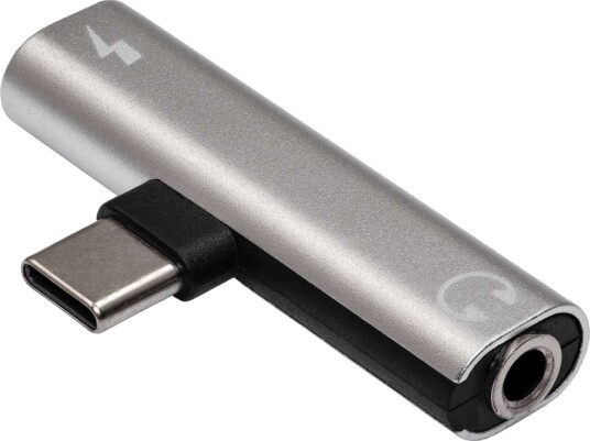 Akyga Ak Ad 71 Usb C Til Hodetelefonjakk / Ladeadapter Usb C Hann Til Usb C Minijakk Hunn Svart