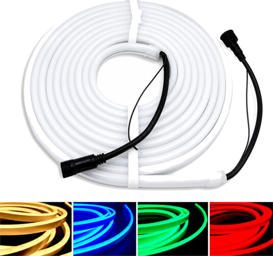 10m RGB+WW Neon Flex LED strip 24V 16W/m IP65 3000K varmhvit