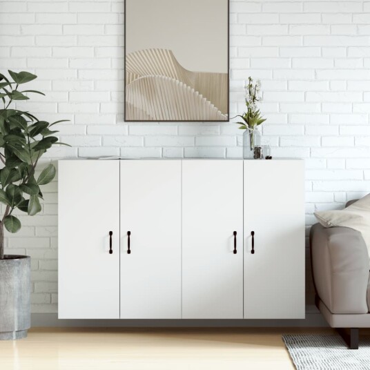  Veggskap 2 stk hvit konstruert tre 8720845473037