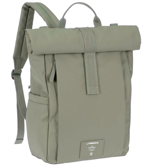 LÄSSIG Stelleryggsekk Rolltop Up Backpack silver green