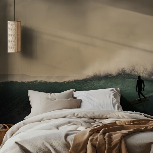 Tapet   Surfer på Havbølge
