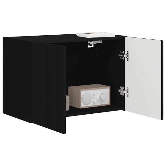  TV Veggskap Veggmontert Svart 59,5 x 31 x 40 cm Konstruert tre