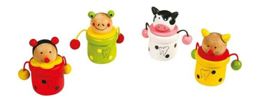 Small Foot Wooden Baby Tooth Pot Animal 4pcs. Small Foot Wooden Baby Tooth Pot Animal 4pcs.