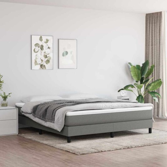 vidaXL Pocket Spring Sengemadrass Medium Mørkegrå 160x200x20 cm Stoff