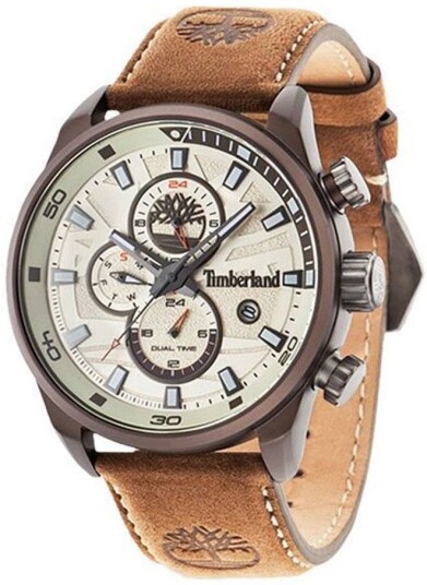 Timberland Herreklokke TBL14816JLBN07 Henniker Beige/Lær Ø46 mm