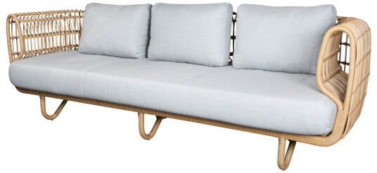 Cane-line Nest 3-seter sofa Natur med grå pute Natur