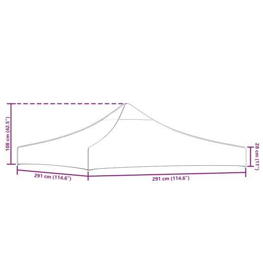 vidaXL Teltduk for festtelt 3x3m oransje 270 g/m² vidaXL Teltduk for festtelt 3x3m oransje 270 g/m²