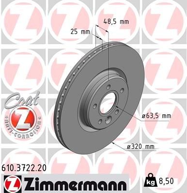 Bremseskive ZIMMERMANN 610.3722.20