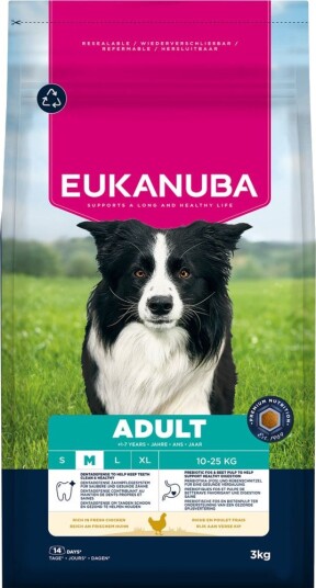 Eukanuba Premium Nutrition Adult Medium Breed Kylling Sparepakke 2 X 3 kg
