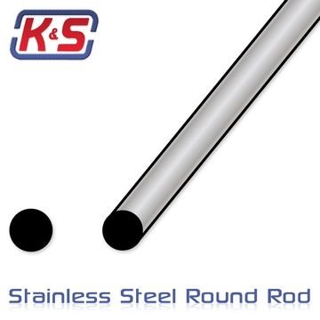 K&S 547133 Stainless steel rod 3/32''2.4x300mm 6
