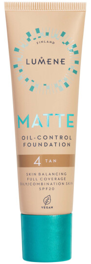 Lumene Matte Foundation SPF20 4 Tan for Fet og Kombinert Hud 30ml