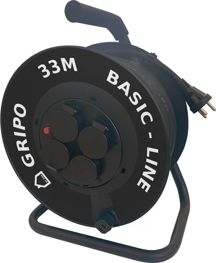 Gripo Kabeltrommel, 33 m Black